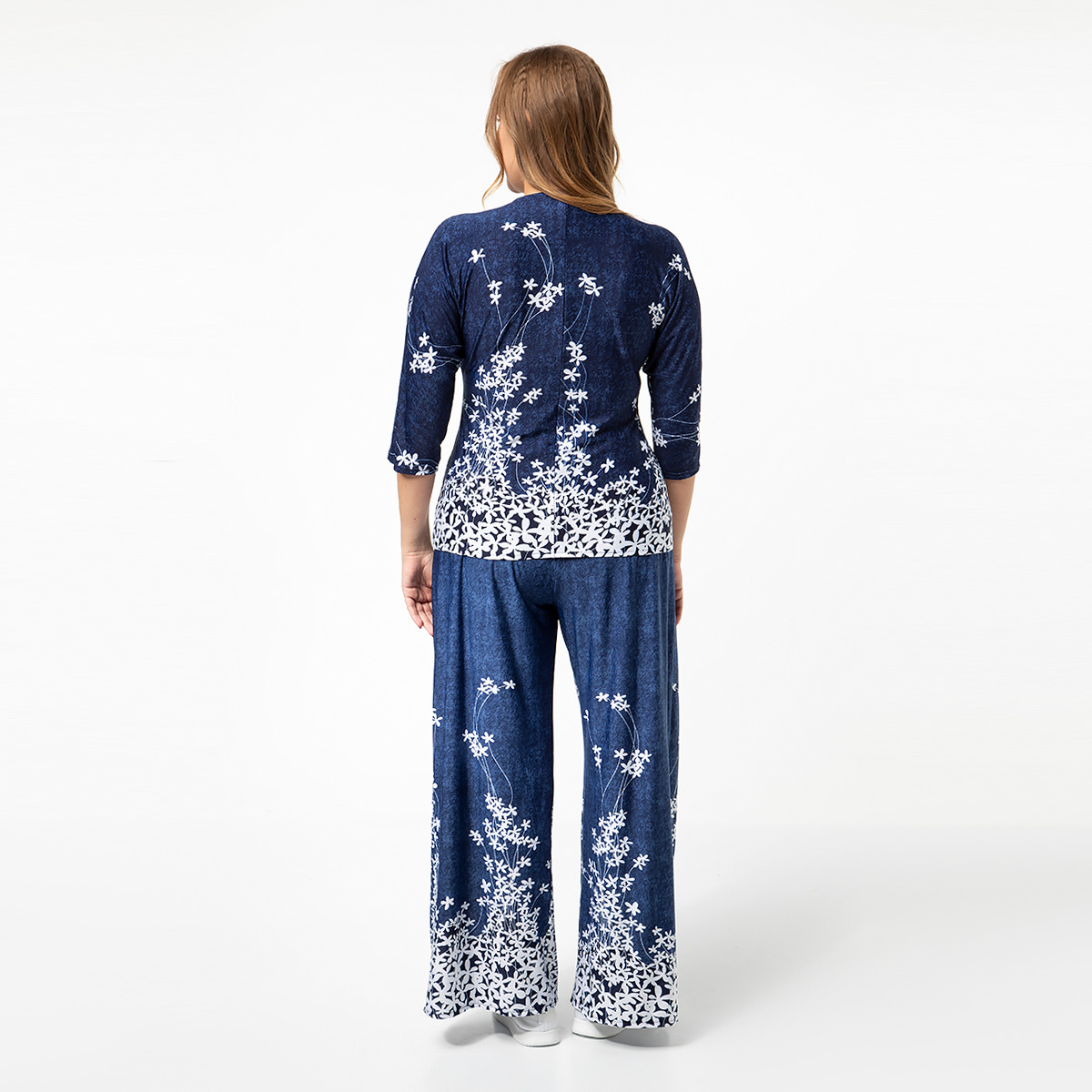 ст. цена1800руб.! Костюм, трикотаж, блуза, брюки, синий