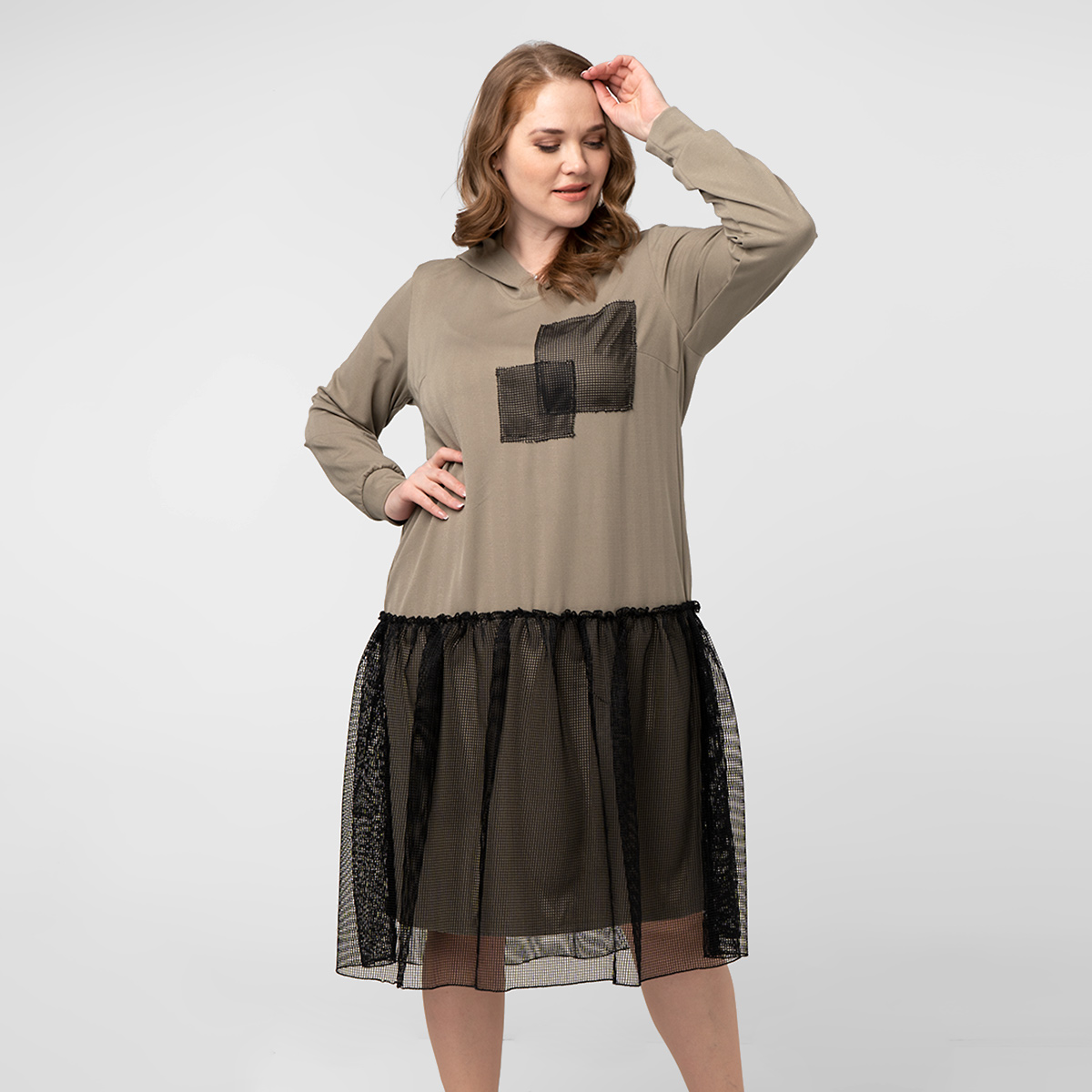 ст. цена1500руб.! Платье, трикотаж, оливковый