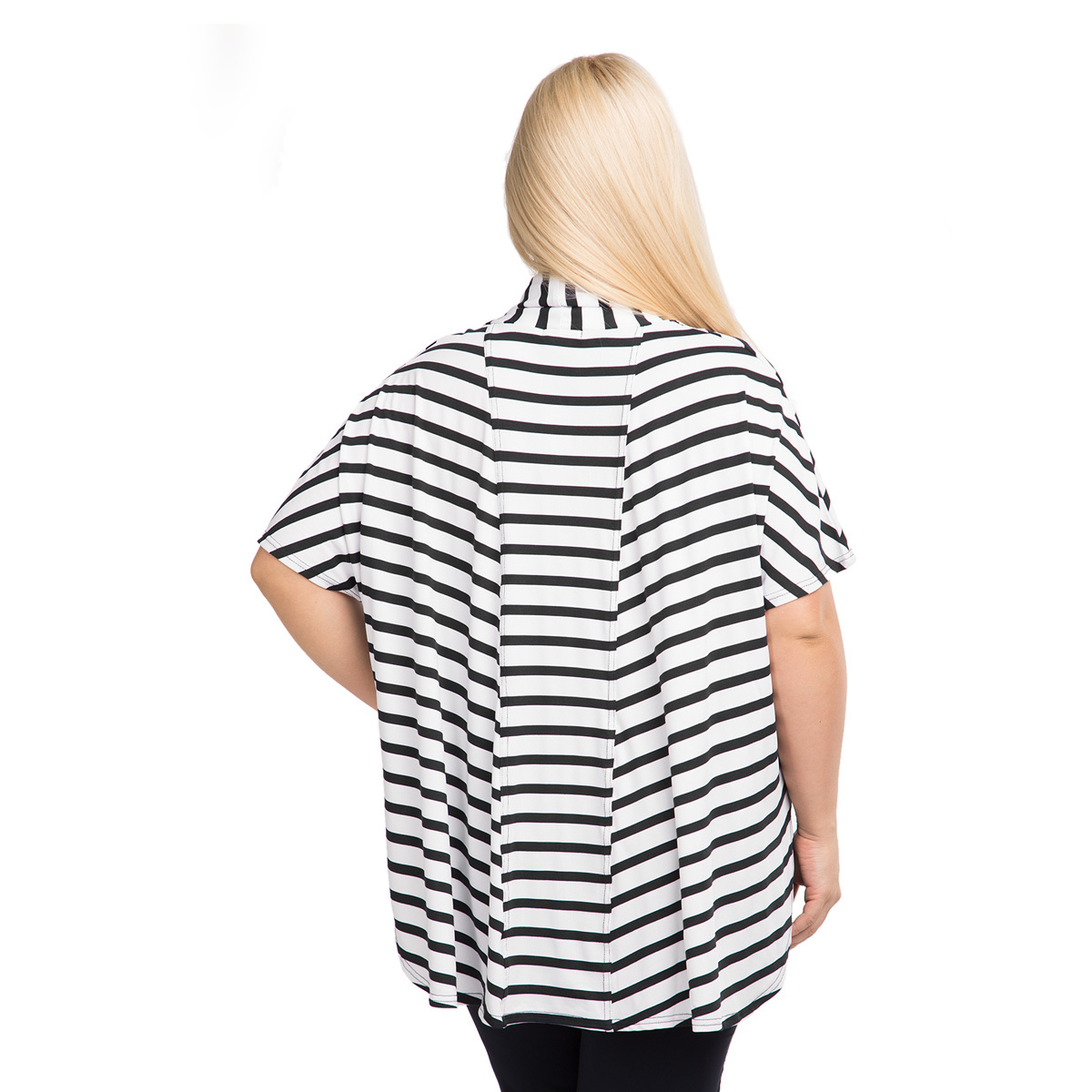 ст. цена1000руб.! Блуза, трикотаж, черный, полоска