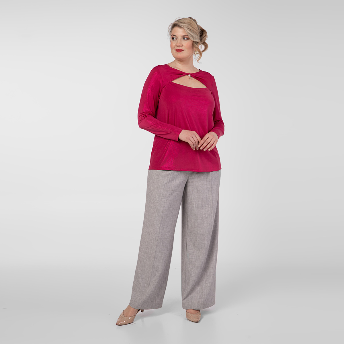 ст. цена1000руб.! Блуза, трикотаж, малиновый