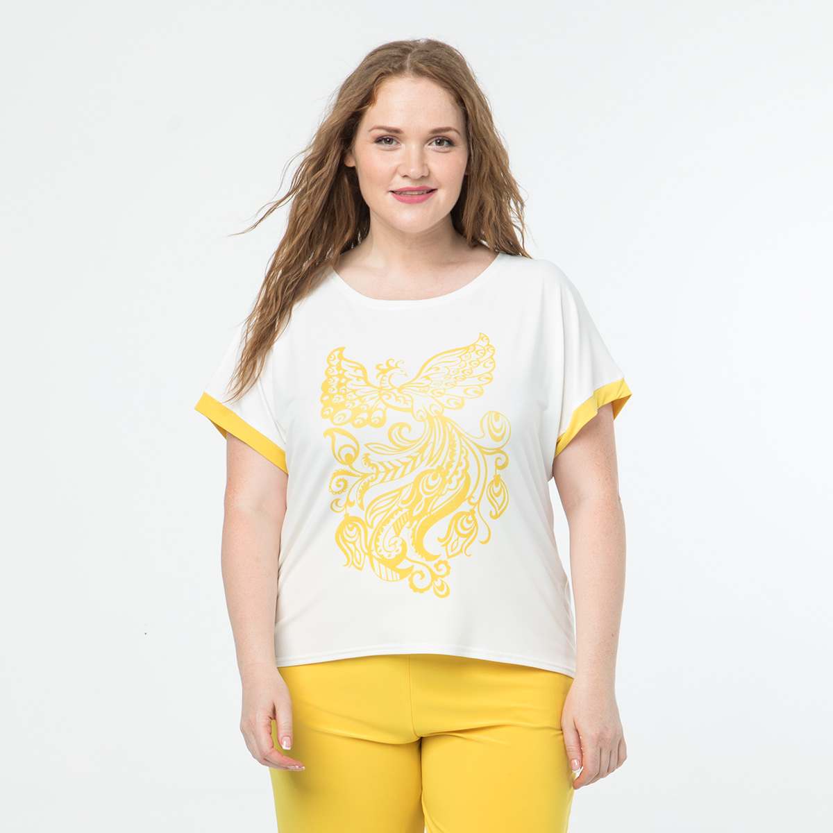 ст. цена1900руб.! Костюм, трикотаж, блуза, брюки, желтый