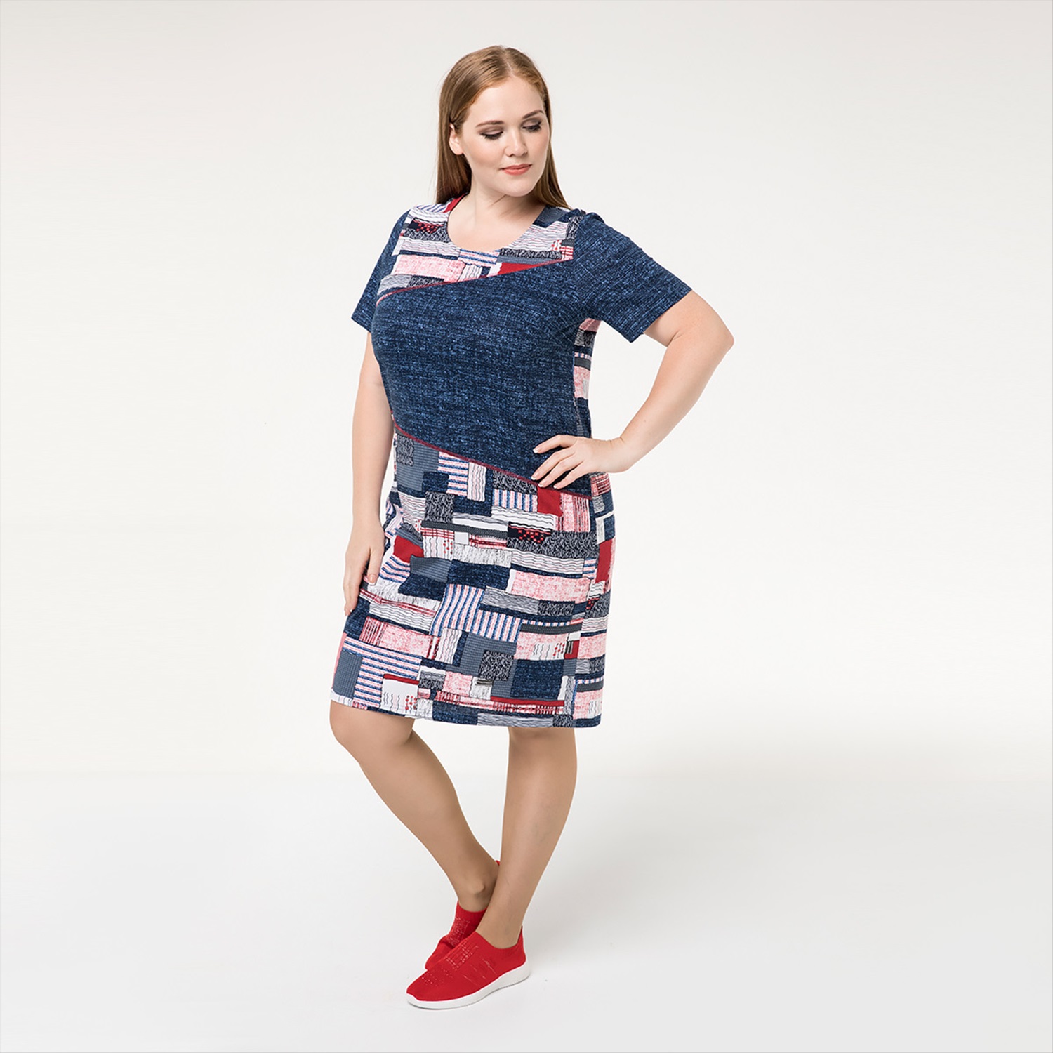 ст. цена2200руб.! Платье, трикотаж, темно-синий