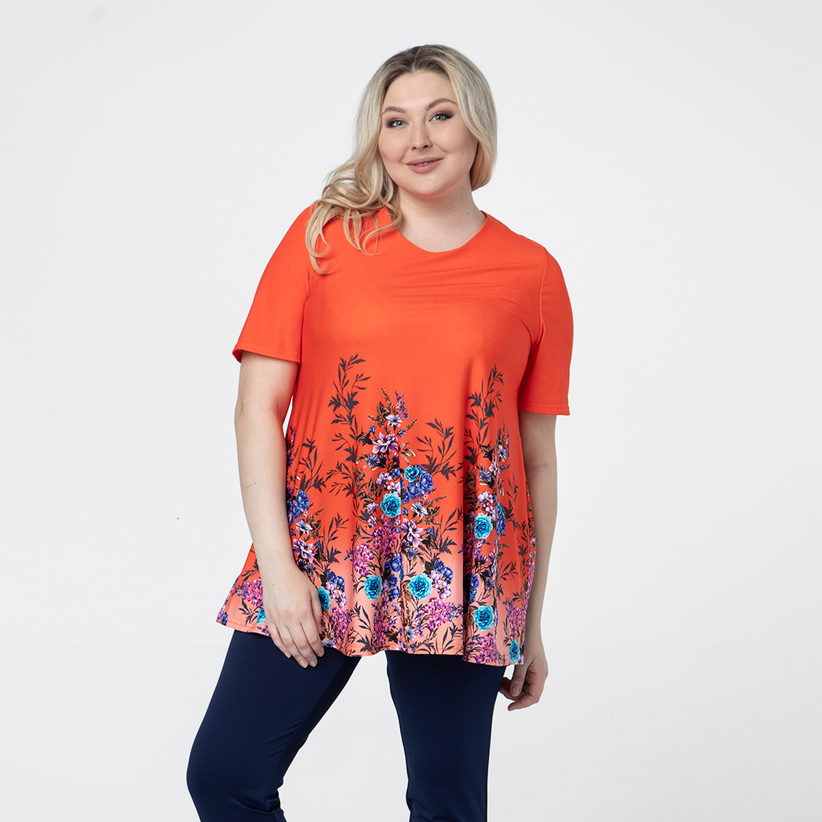 ст. цена1500руб.! Костюм, трикотаж, туника, бриджи, оранжевый