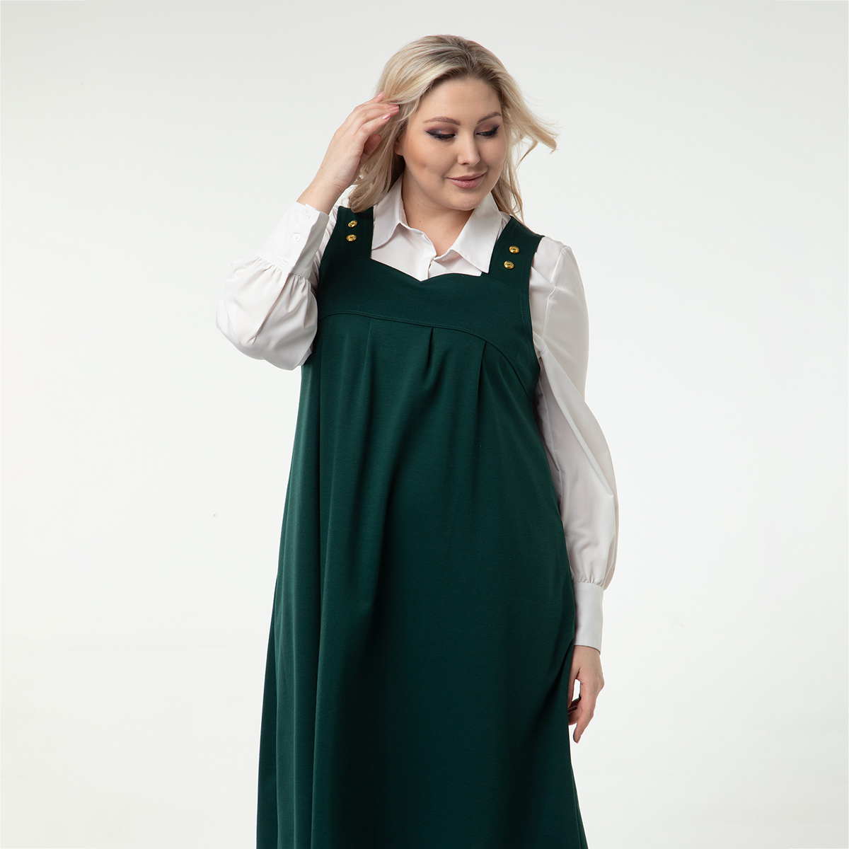 ст. цена2200руб.! Сарафан, длинный, зеленый