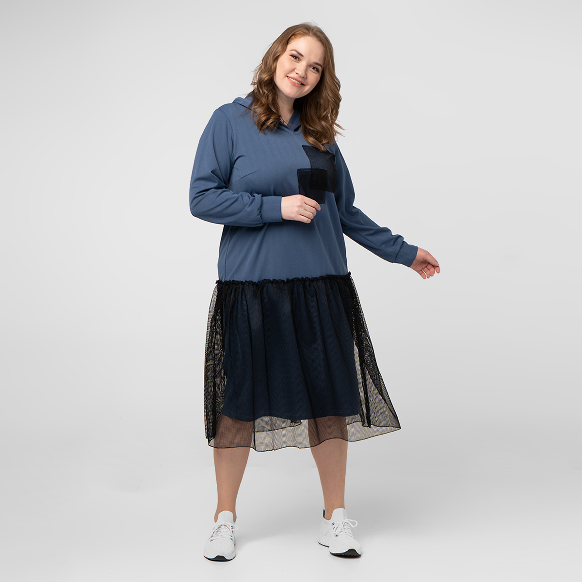 ст. цена1500руб.! Платье, трикотаж, голубой