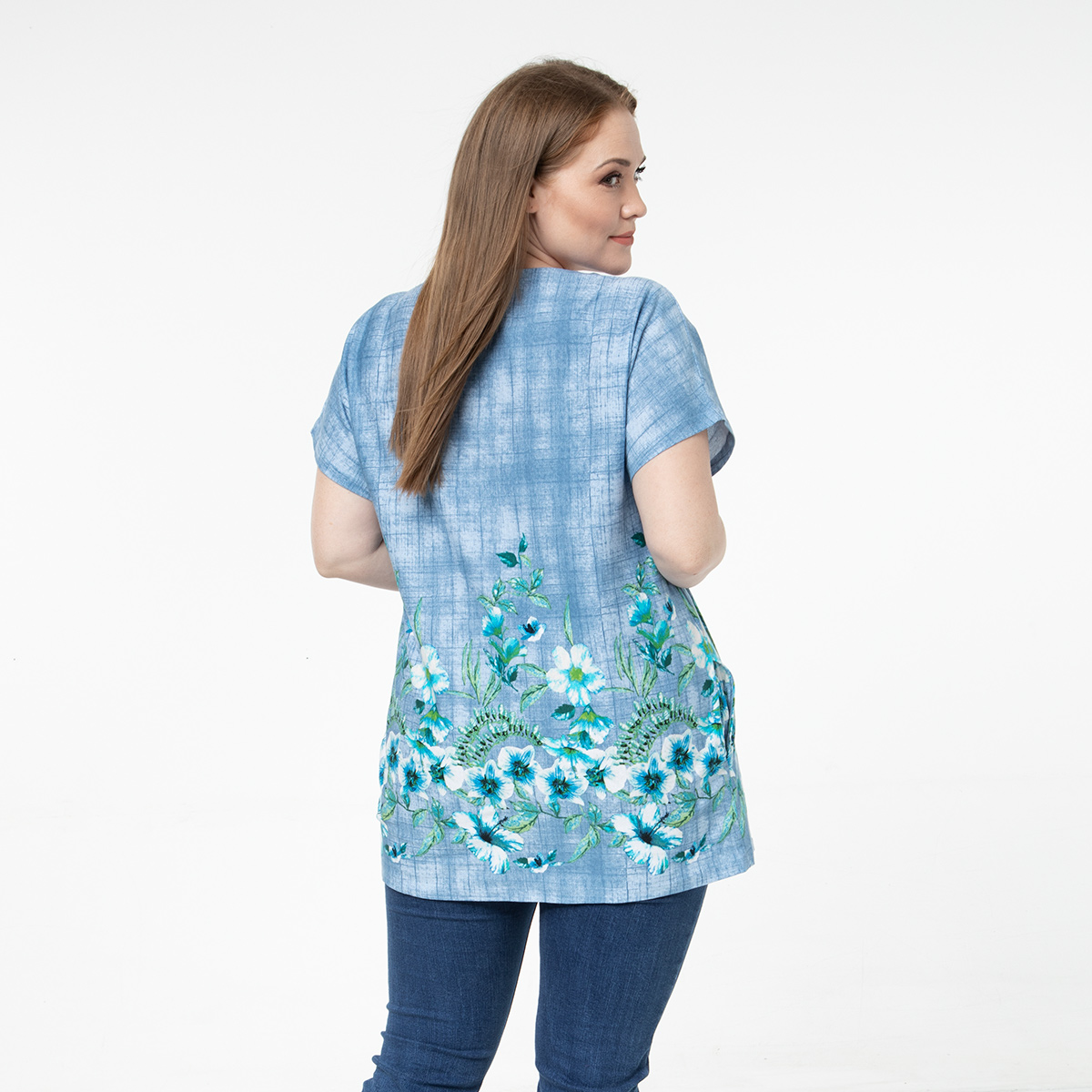 ст. цена1000руб.! Туника, трикотаж, голубой