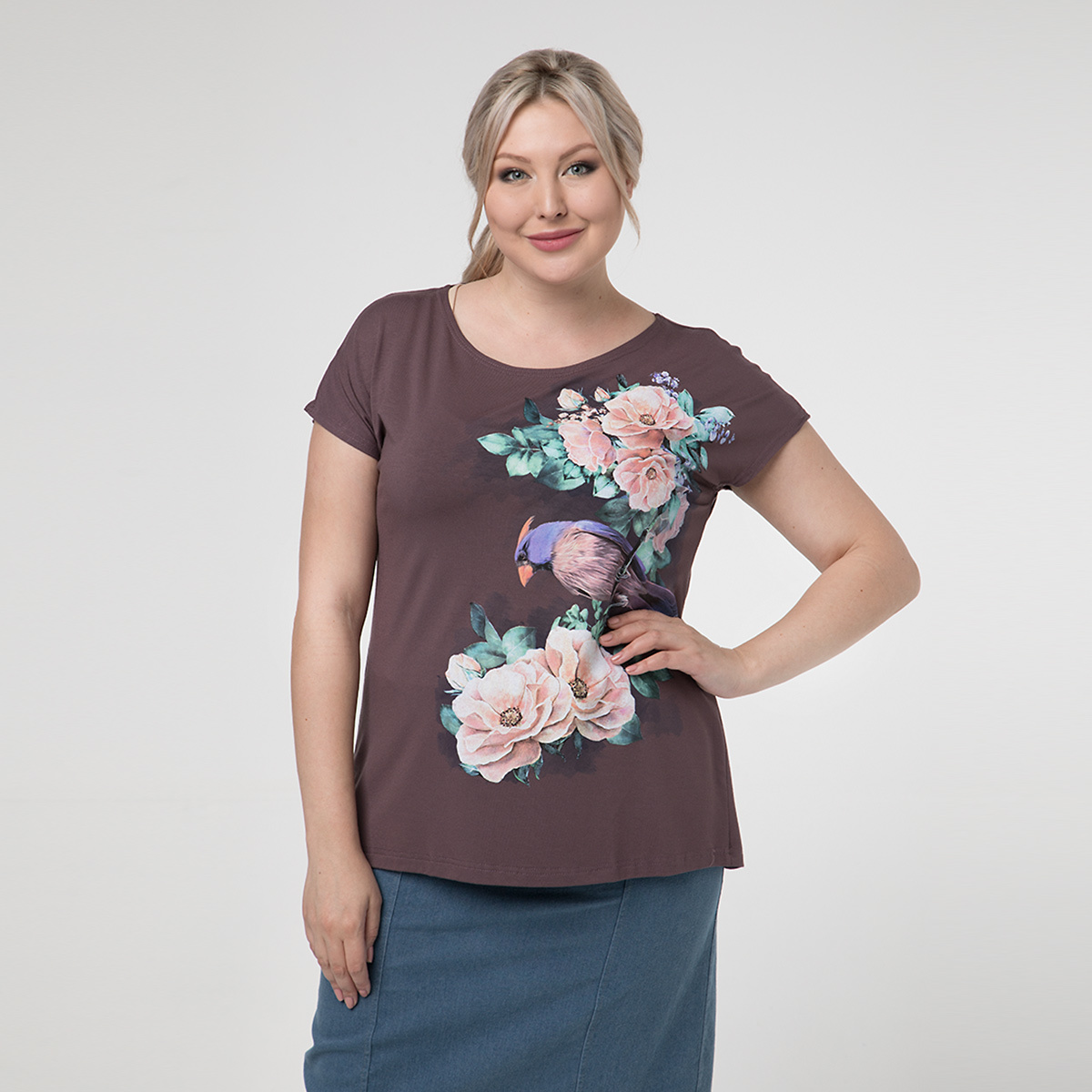 ст. цена1500руб.! Костюм, трикотаж, туника, юбка, сливовый, голубой