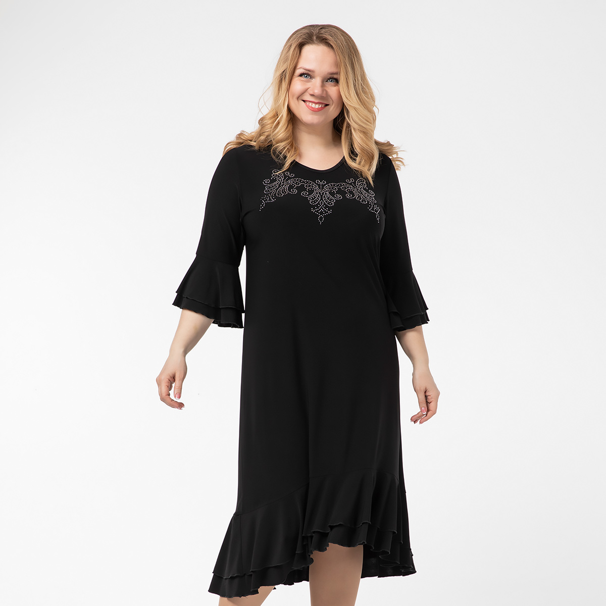 ст. цена1400руб.! Платье, трикотаж, черный