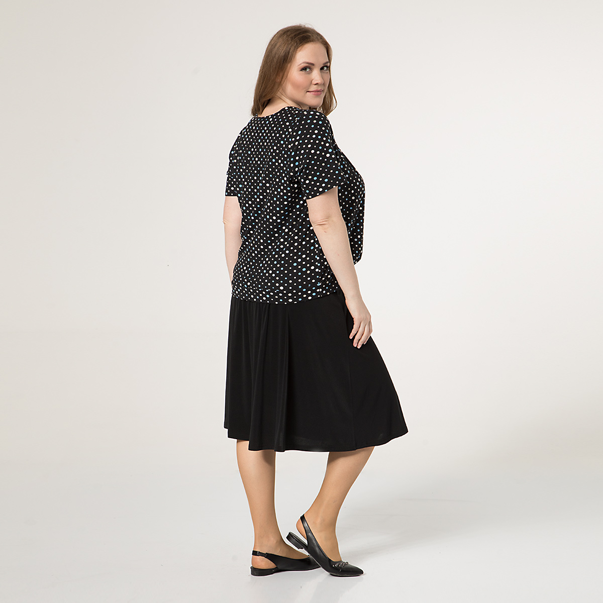 ст. цена1500руб.! Костюм, трикотаж, юбка, блуза, черный