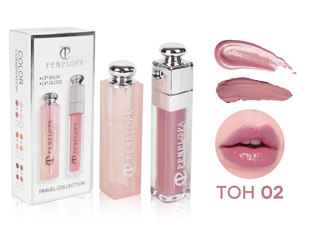 Набор помада + блеск Penelopa Trevel Collection, 3,5 г + 6 г, ТОН 02