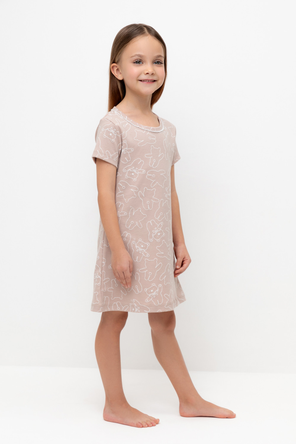 Crockid Сорочка К 1156 бежевый, мини плюшевые мишки Crockid