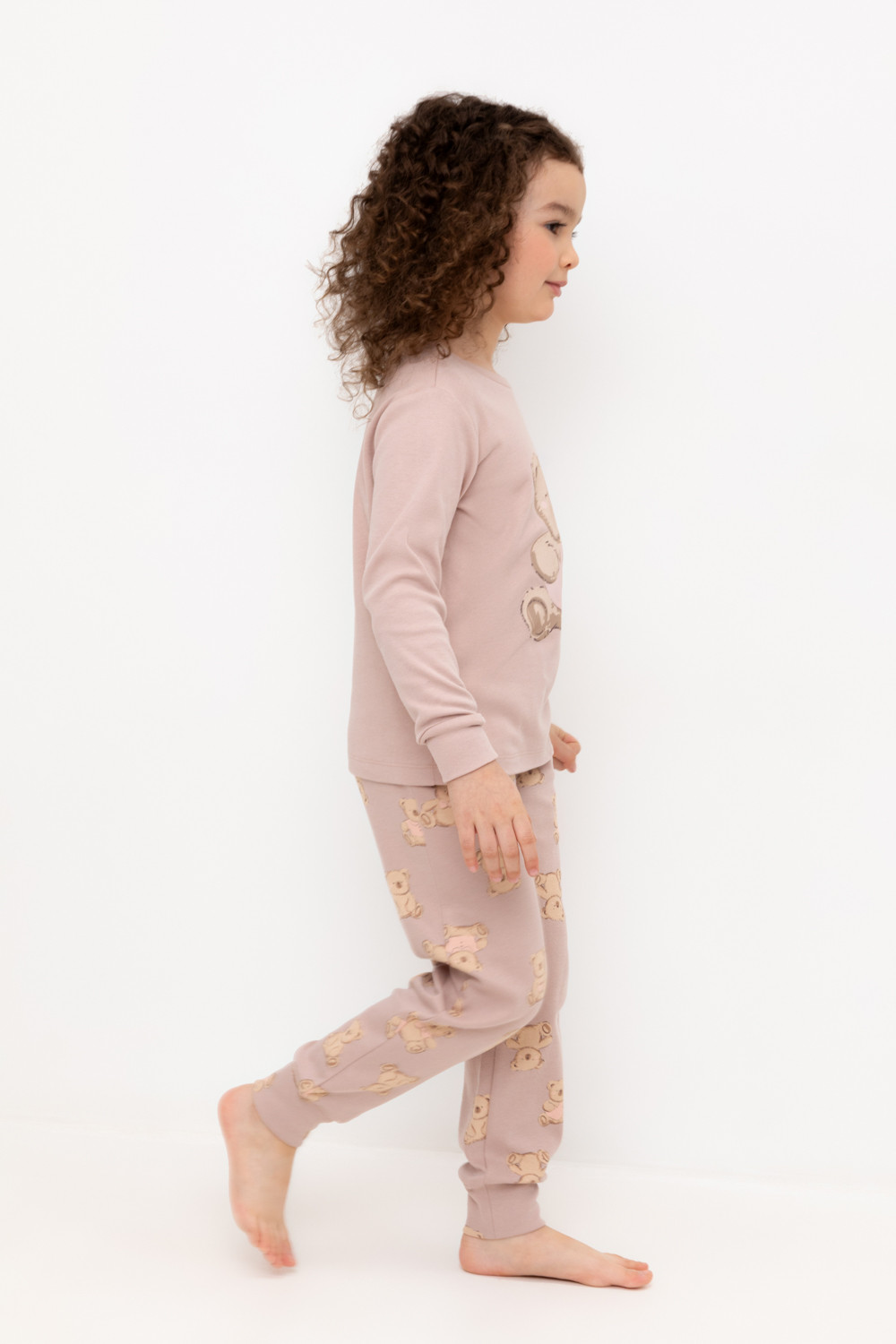 Crockid Пижама К 1541 кофейный, медвежонок с бантиком Crockid