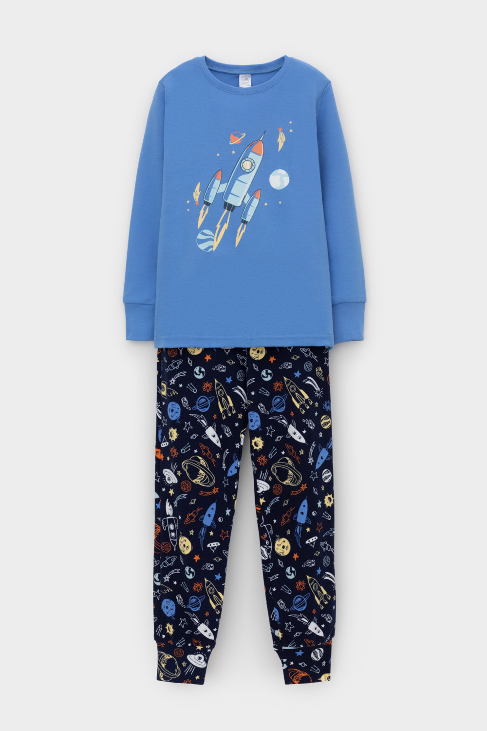 Crockid Пижама К 1541 голубой сапфир, ракеты Crockid