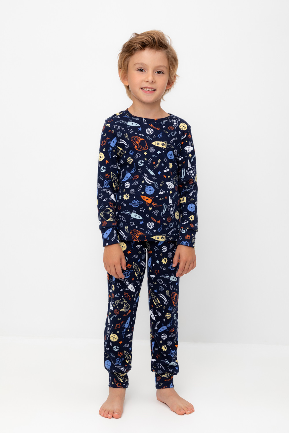 Crockid Пижама К 1552/24 космические ракеты на гл.синем Crockid