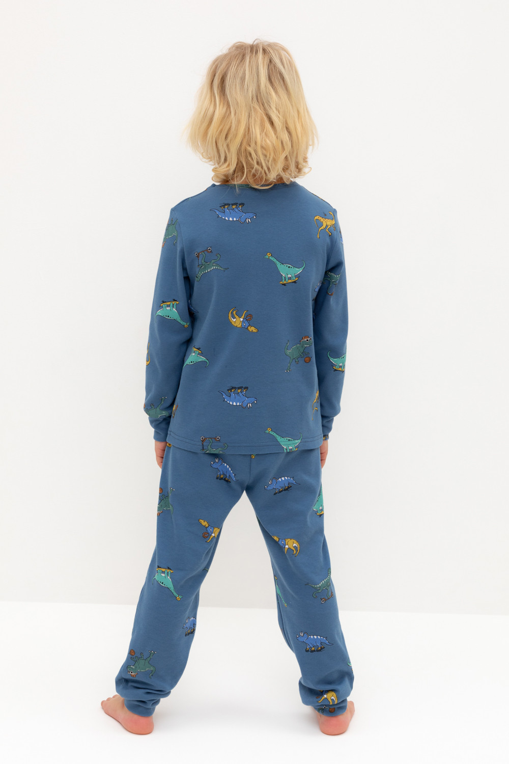 Crockid Пижама К 1552 синяя волна, дино спортсмены Crockid