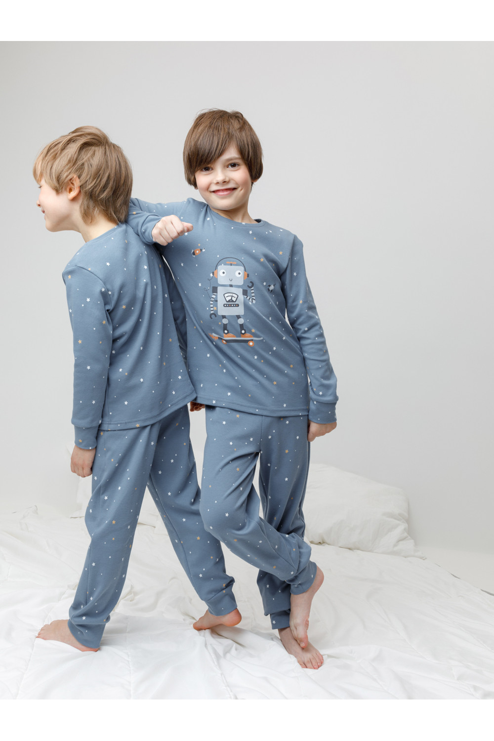 Crockid Пижама К 1621 синий джинс, звездочки Crockid