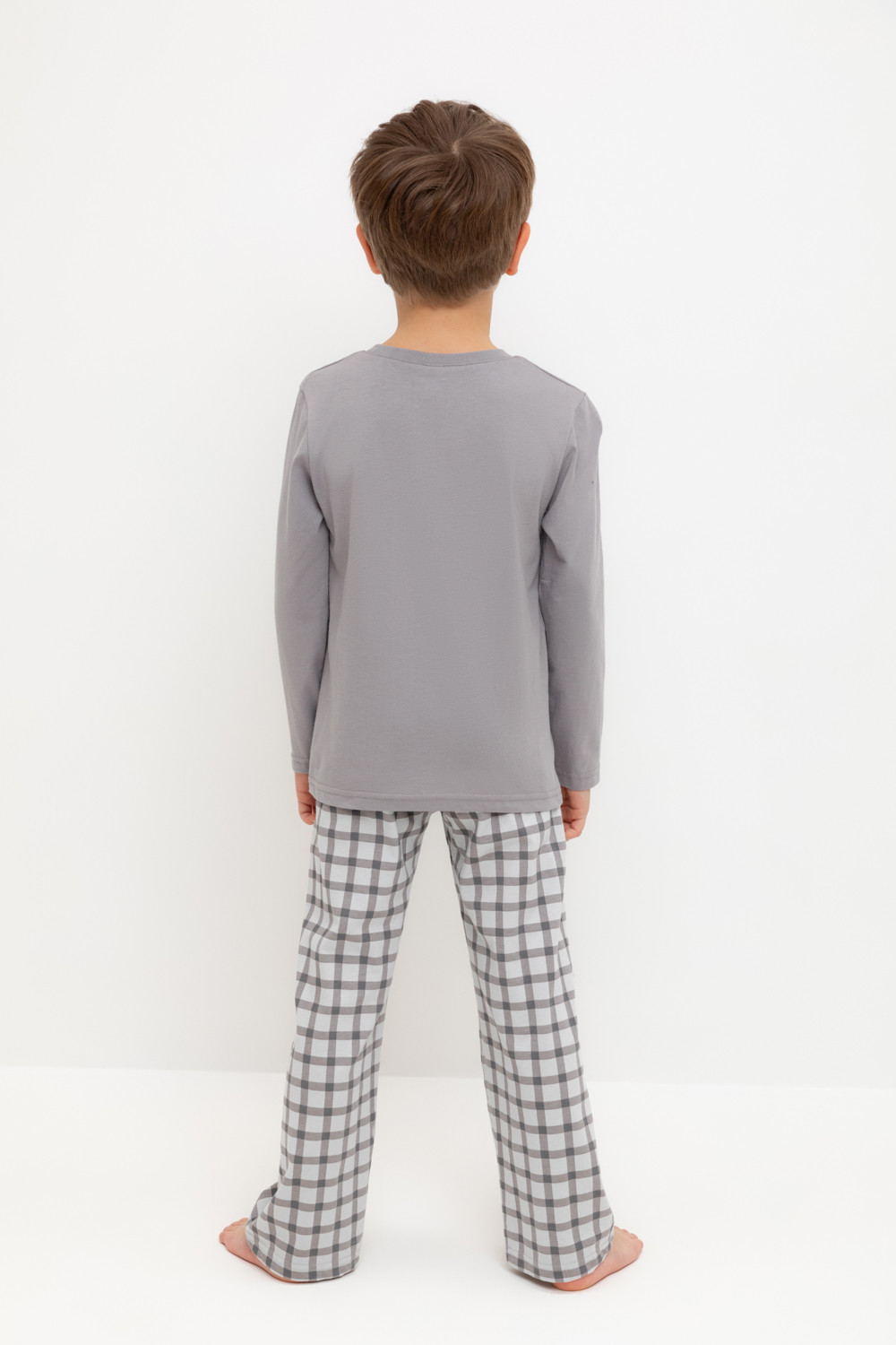 Crockid Пижама К 1600 холодный серый, клетка Crockid