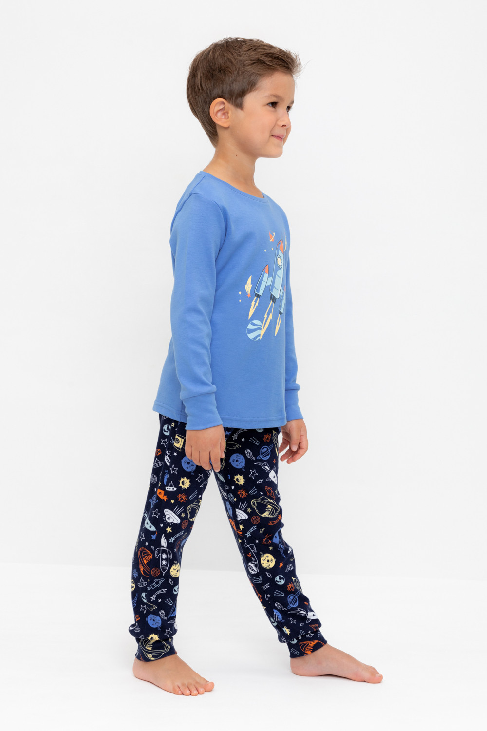 Crockid Пижама К 1541 голубой сапфир, ракеты Crockid