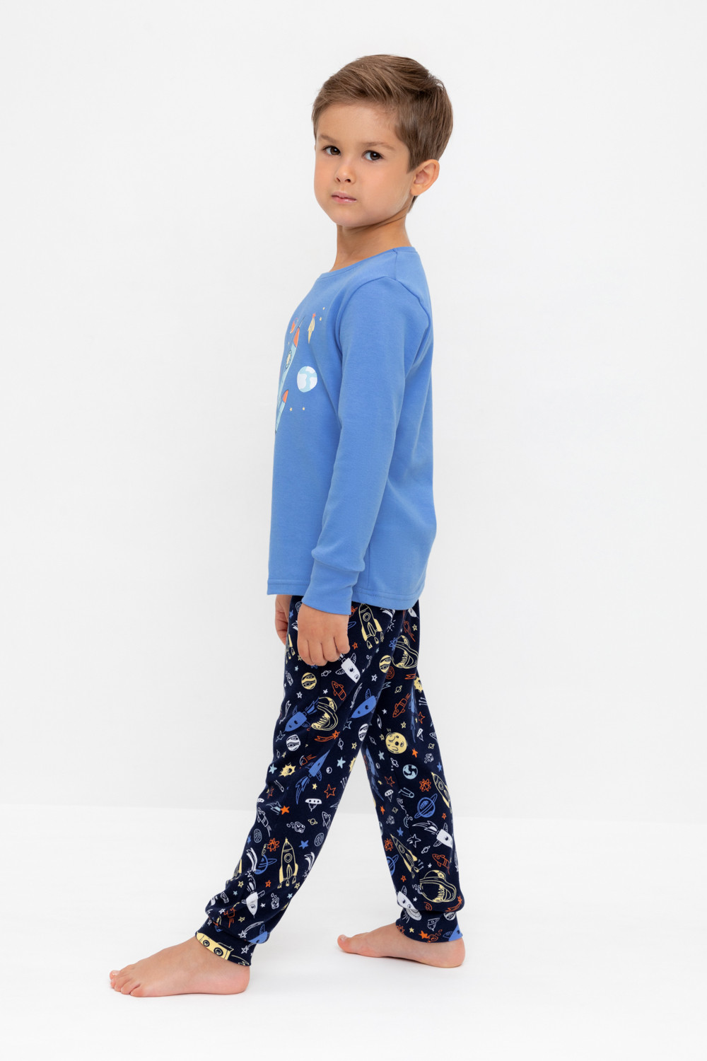 Crockid Пижама К 1541 голубой сапфир, ракеты Crockid