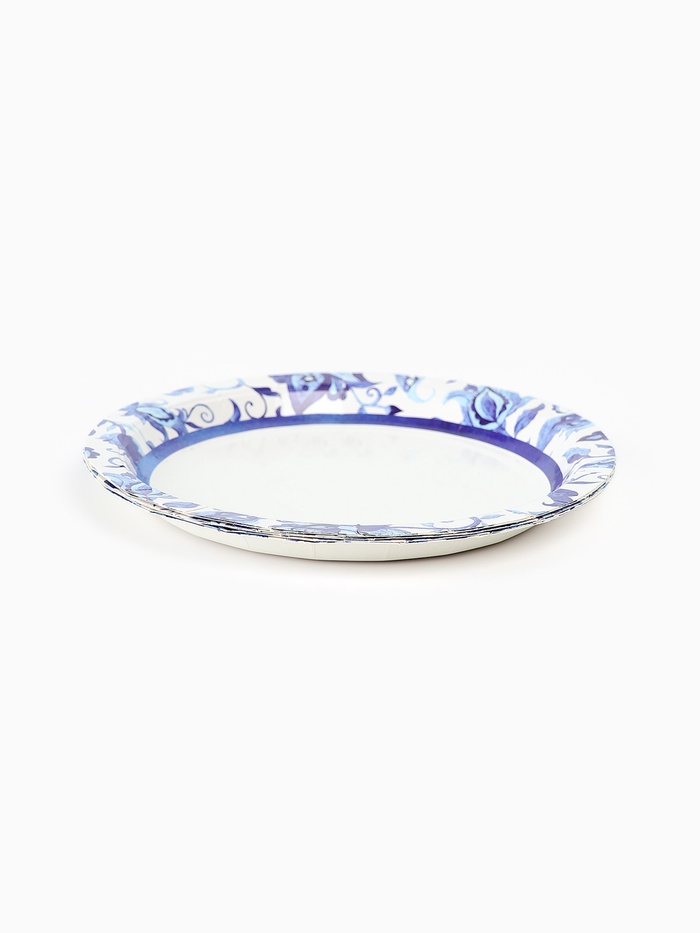 Тарелка одноразовая бумажная «Синие Узоры», 17 см, 6 шт.