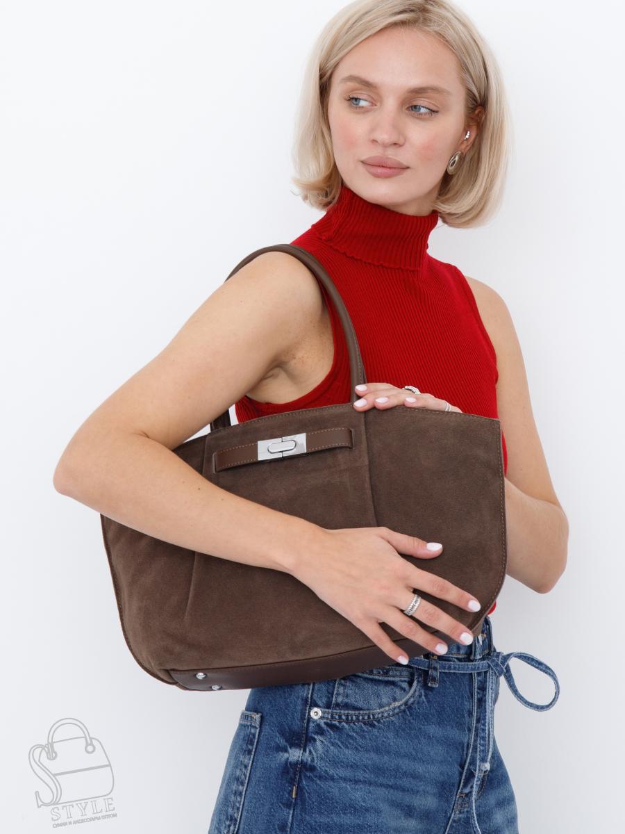 Сумка женская кожаная 2423YF khaki Polina&Eiterou