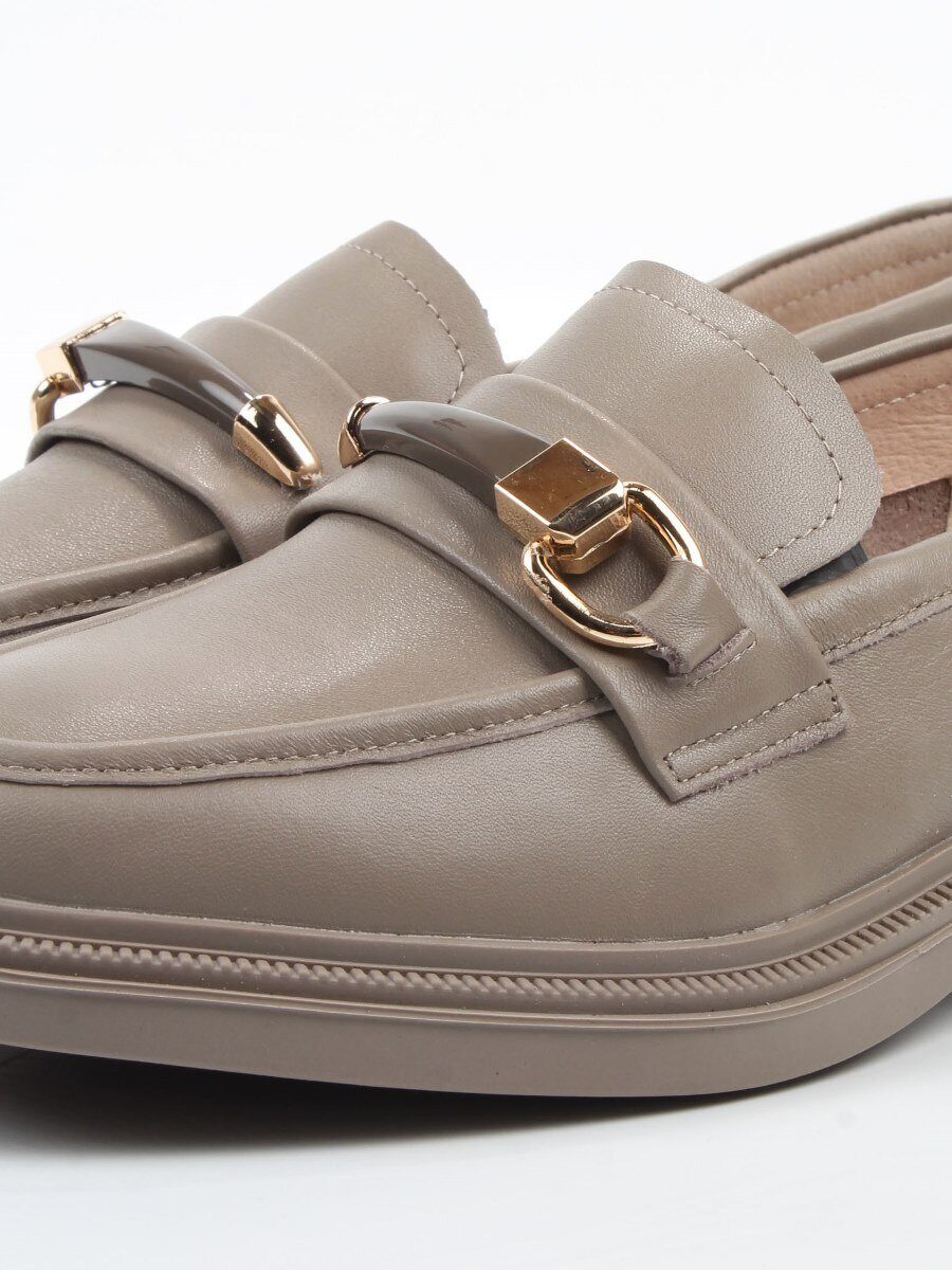 03-DEB106-4 KHAKI Лоферы женские (натуральная кожа)