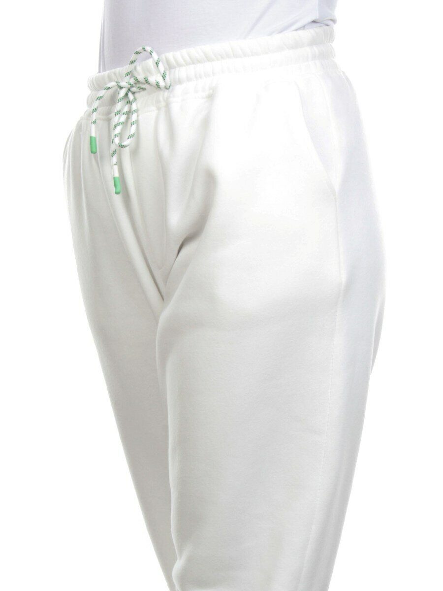 M053 WHITE Брюки спортивные женские на флисе (100% хлопок) 7986