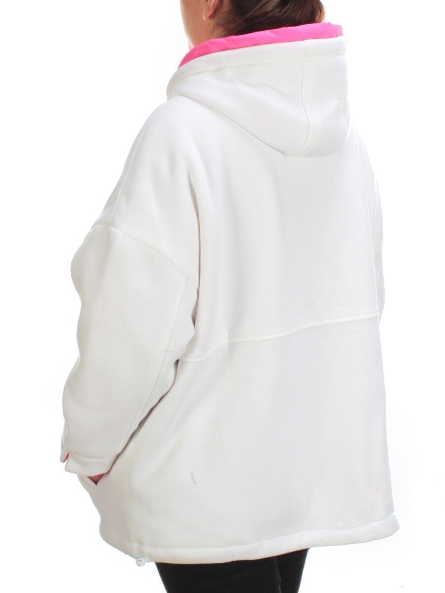 2561 WHITE/PINK Худи женское (50 гр. синтепон)