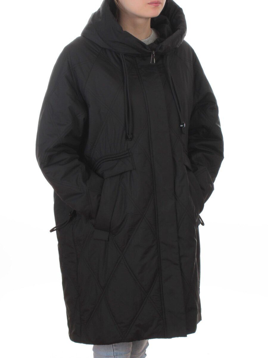 8010 BLACK Куртка демисезонная женская (100 гр. холлофайбер)