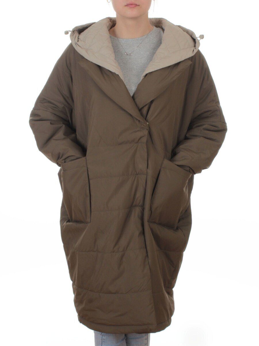 8030 DK. GREEN (KHAKI) Куртка демисезонная женская (100 гр. холлофайбер)