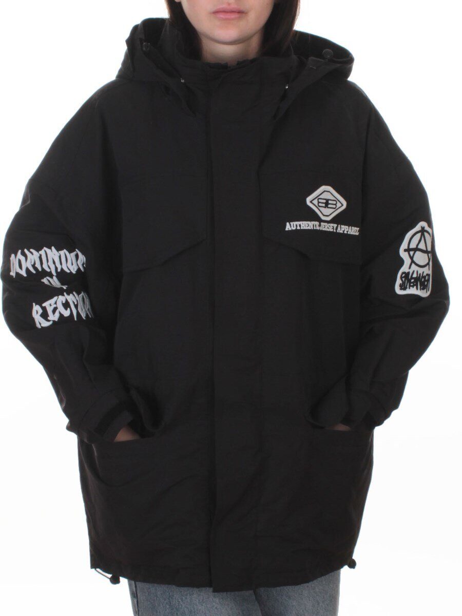 3104 BLACK Куртка демисезонная женская (100 гр. холлофайбер)