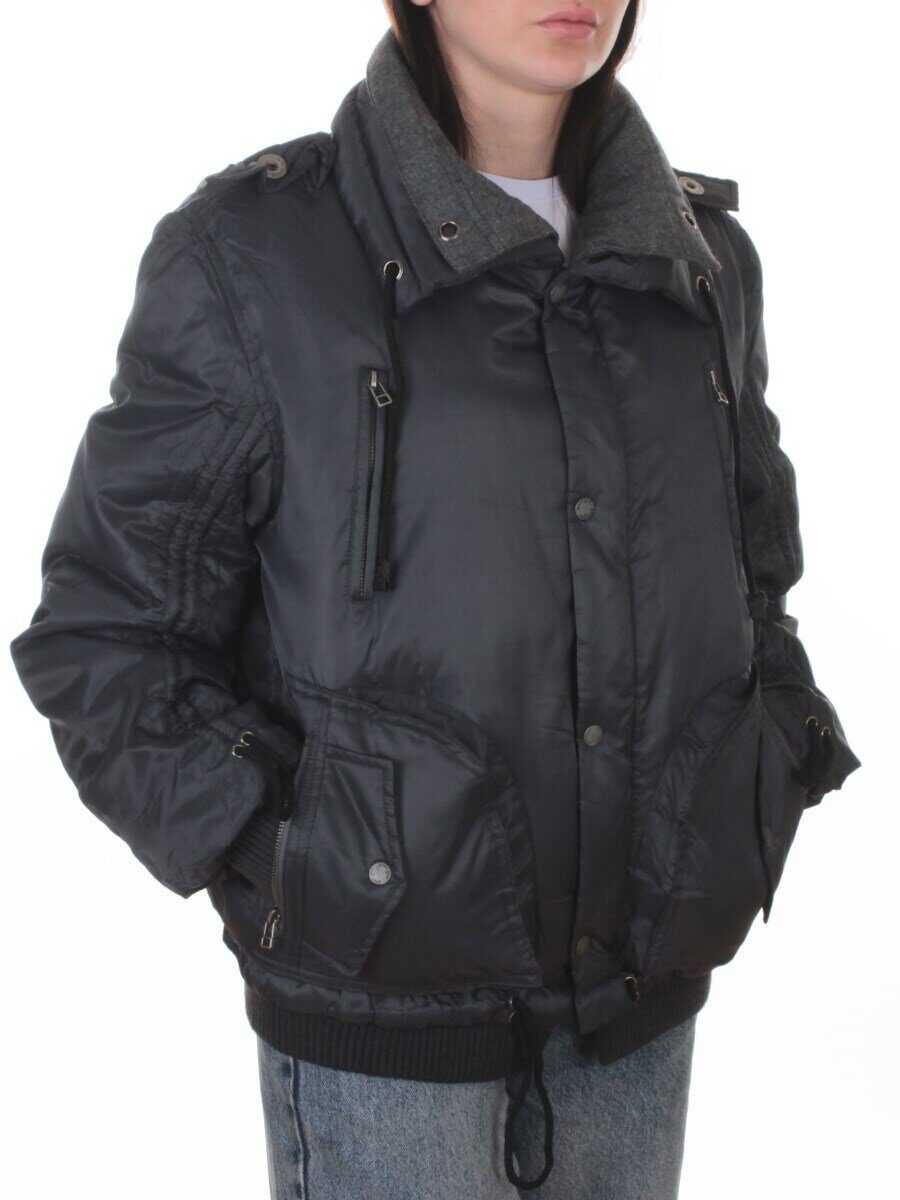 A003 DK. GREY Куртка демисезонная женская (120 гр. холлофайбер)