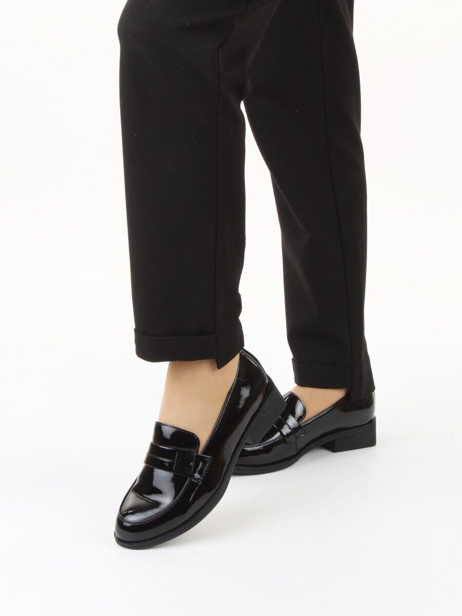 03-DHL255-1 BLACK Лоферы женские (натуральная кожа)