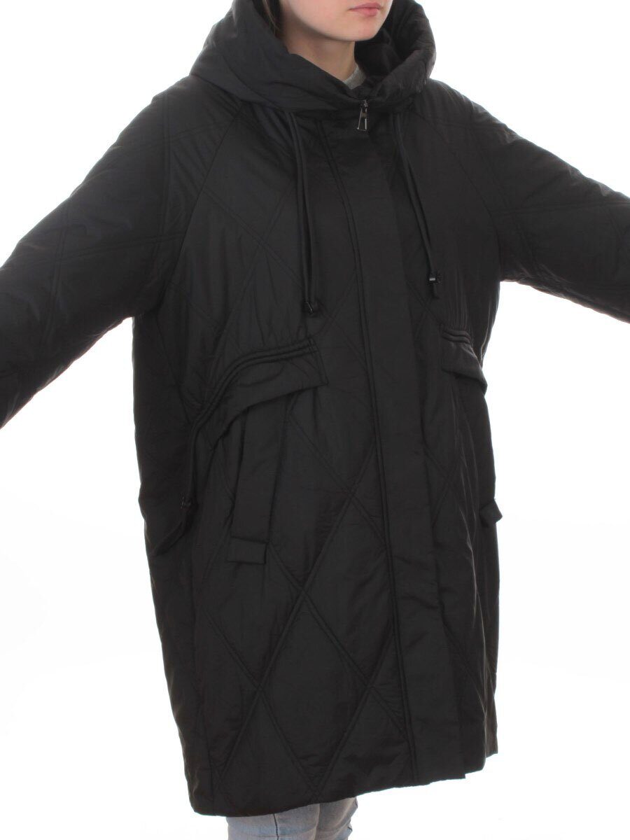 8010 BLACK Куртка демисезонная женская (100 гр. холлофайбер)