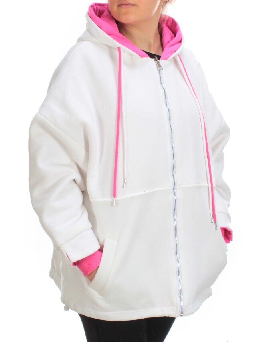 2561 WHITE/PINK Худи женское (50 гр. синтепон)