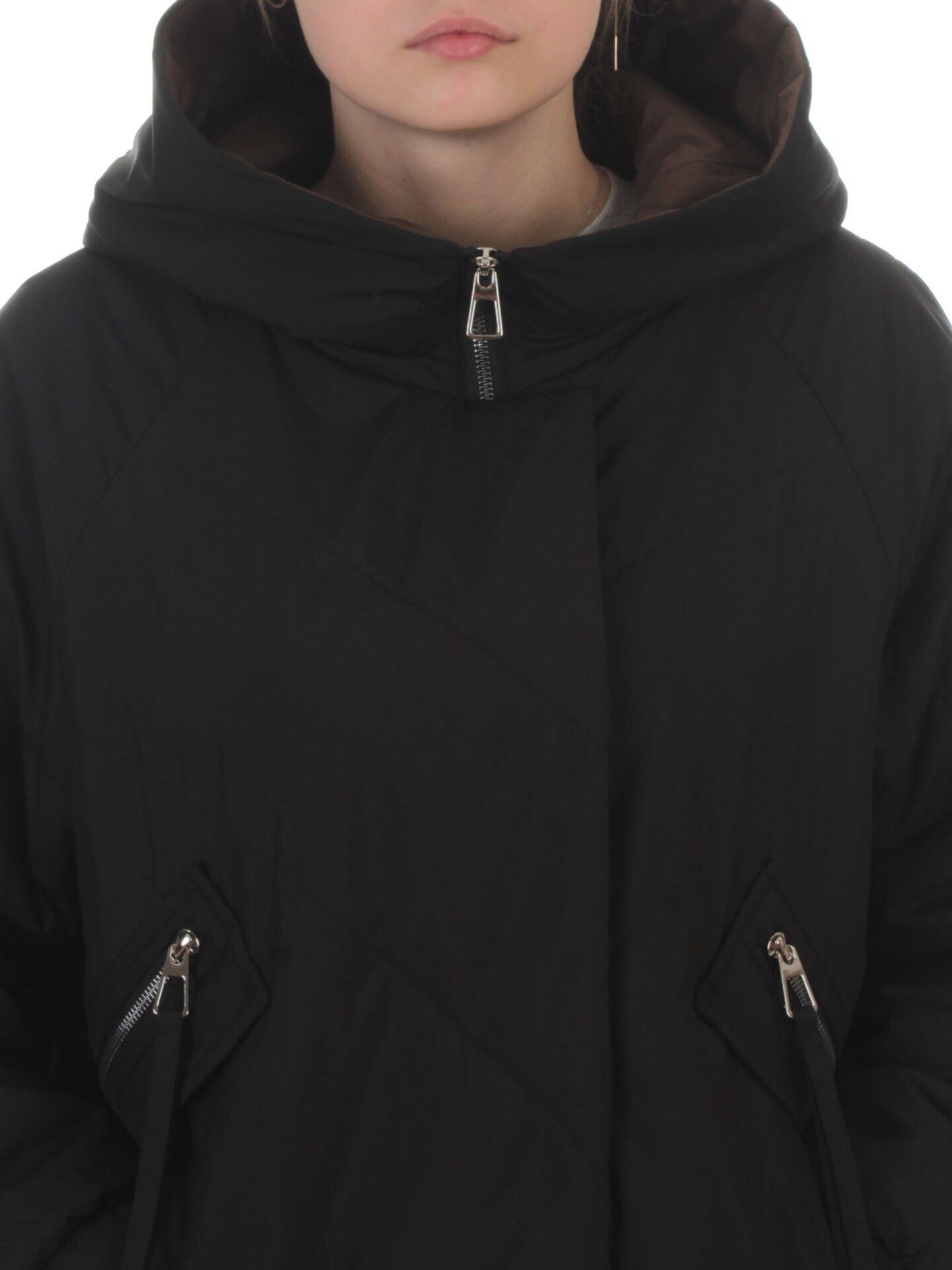 8008 BLACK Куртка демисезонная женская (100 гр. холлофайбер)