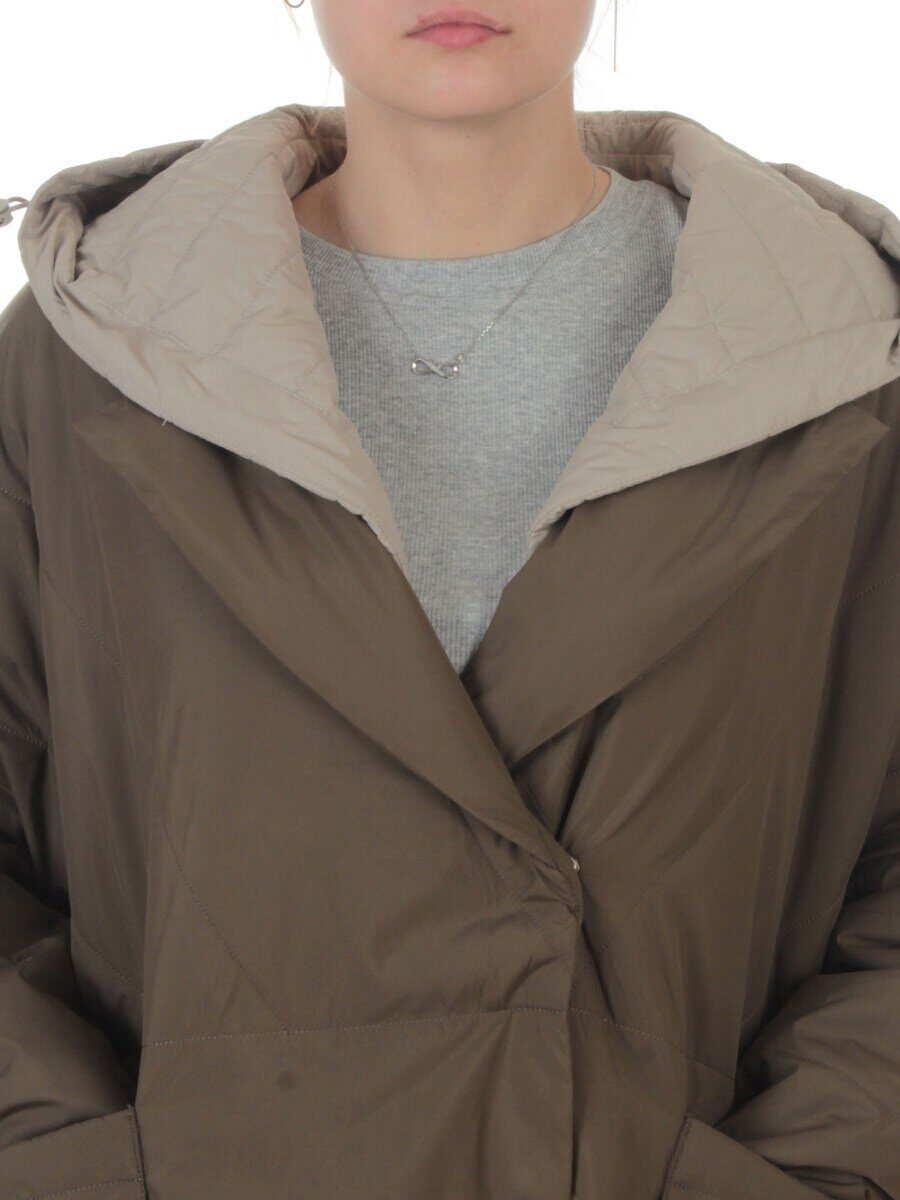 8030 DK. GREEN (KHAKI) Куртка демисезонная женская (100 гр. холлофайбер)