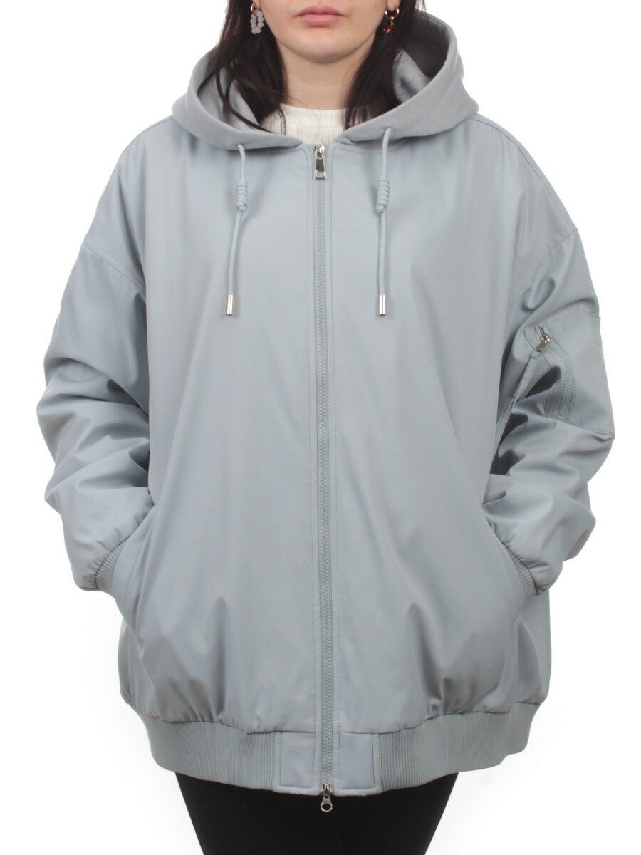 H24-283 GRAY/BLUE Куртка демисезонная женская (100 гр. синтепон)