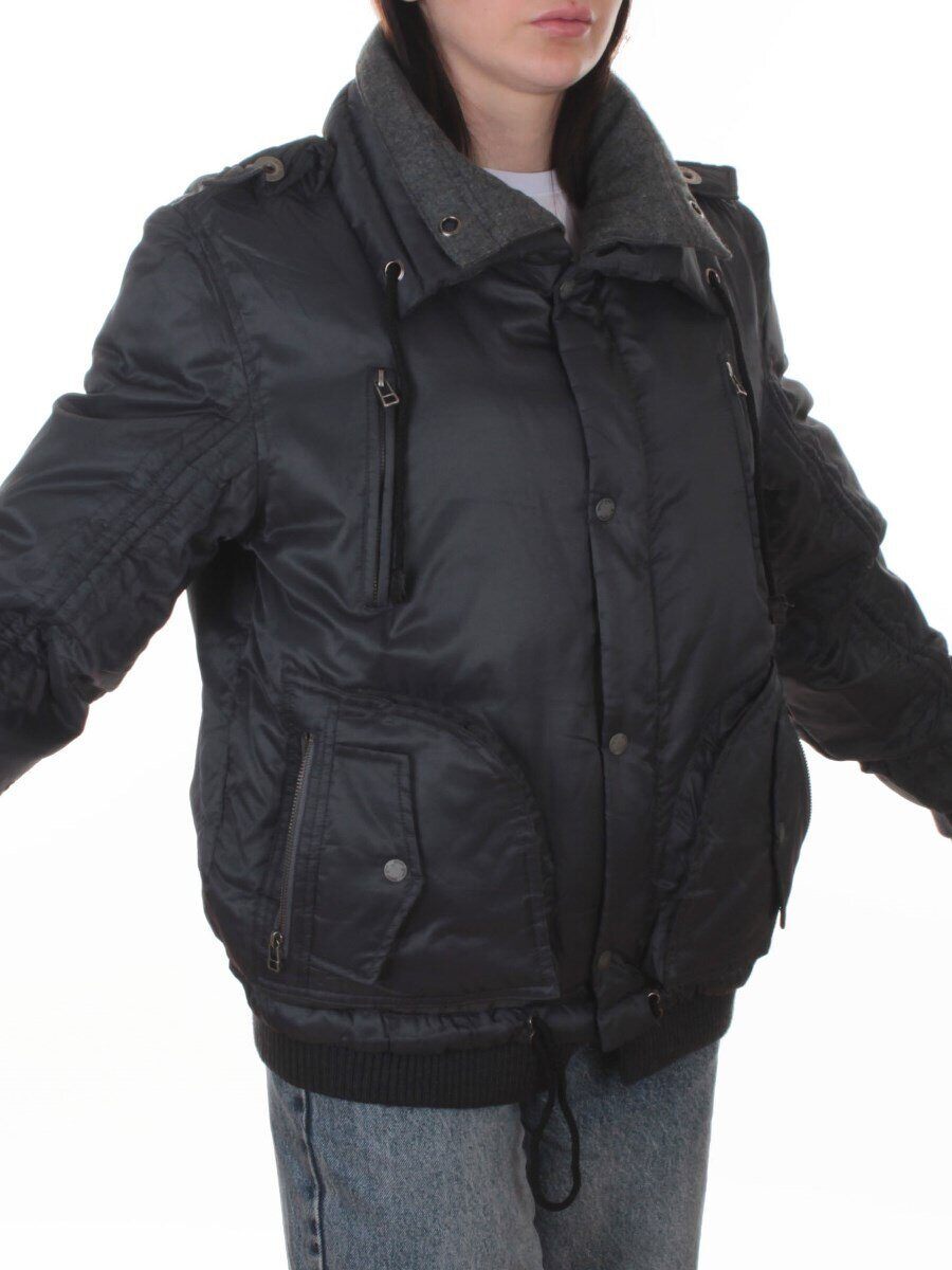 A003 DK. GREY Куртка демисезонная женская (120 гр. холлофайбер)