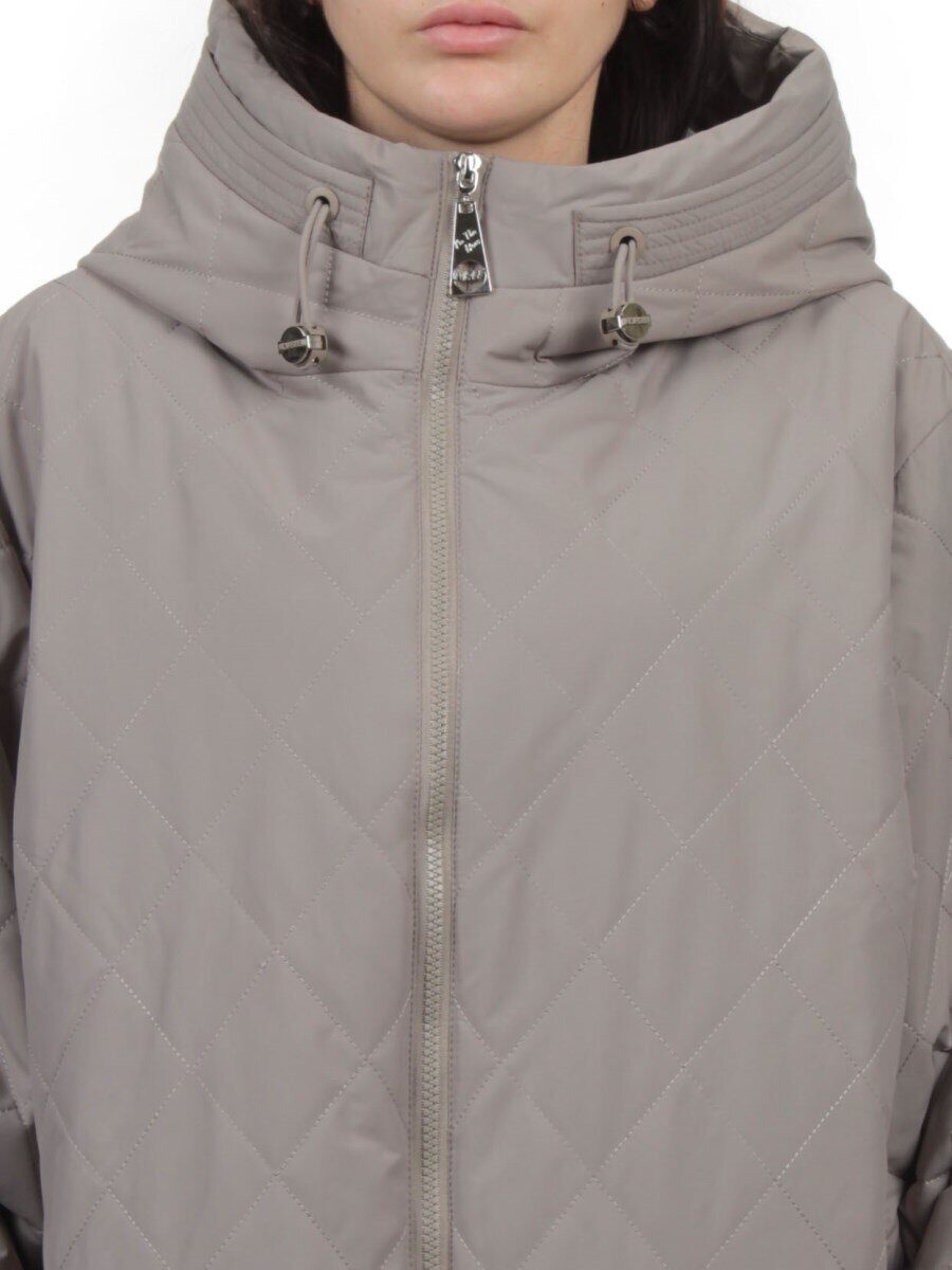 F-803 GRAY BEIGE Куртка демисезонная женская (100 гр. холлофайбер)