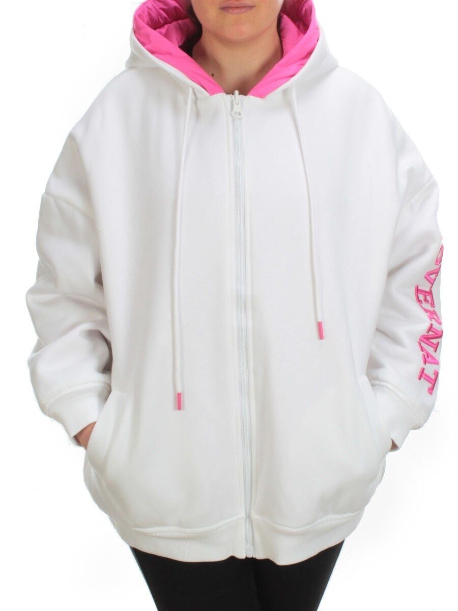 2562 WHITE/PINK Худи женское (50 гр. синтепон)