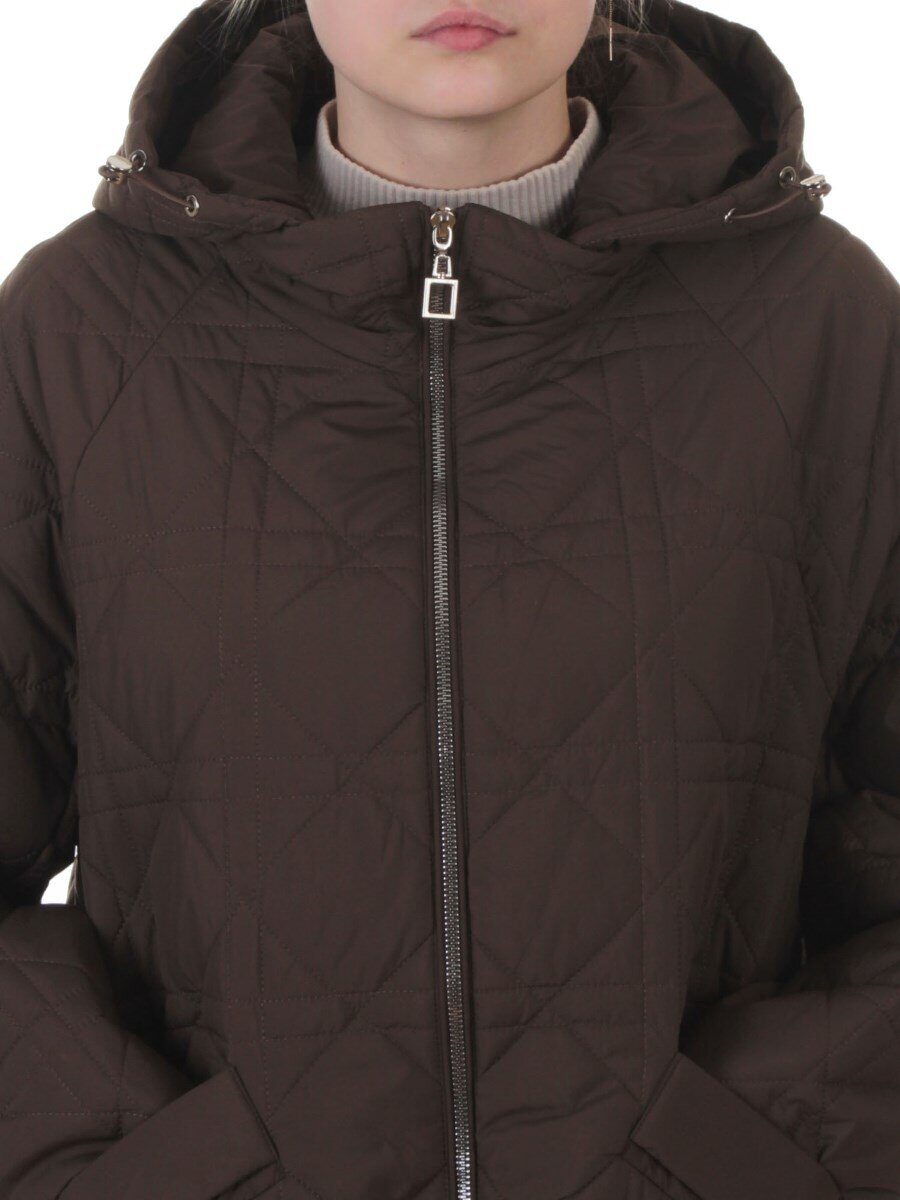8061 BROWN Куртка стеганная демисезонная женская (100 гр. холлофайбер)