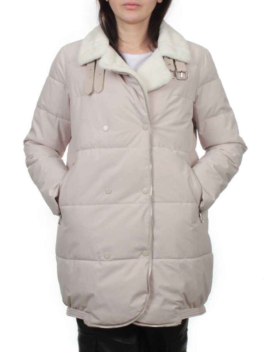 S24-236 BEIGE Куртка демисезонная женская (100 гр. холлофайбер)