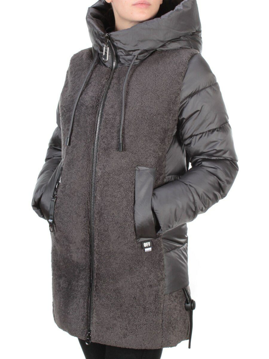 D6816 DARK GRAY Куртка зимняя женская KARERSITER (200 гр. холлофайбера)