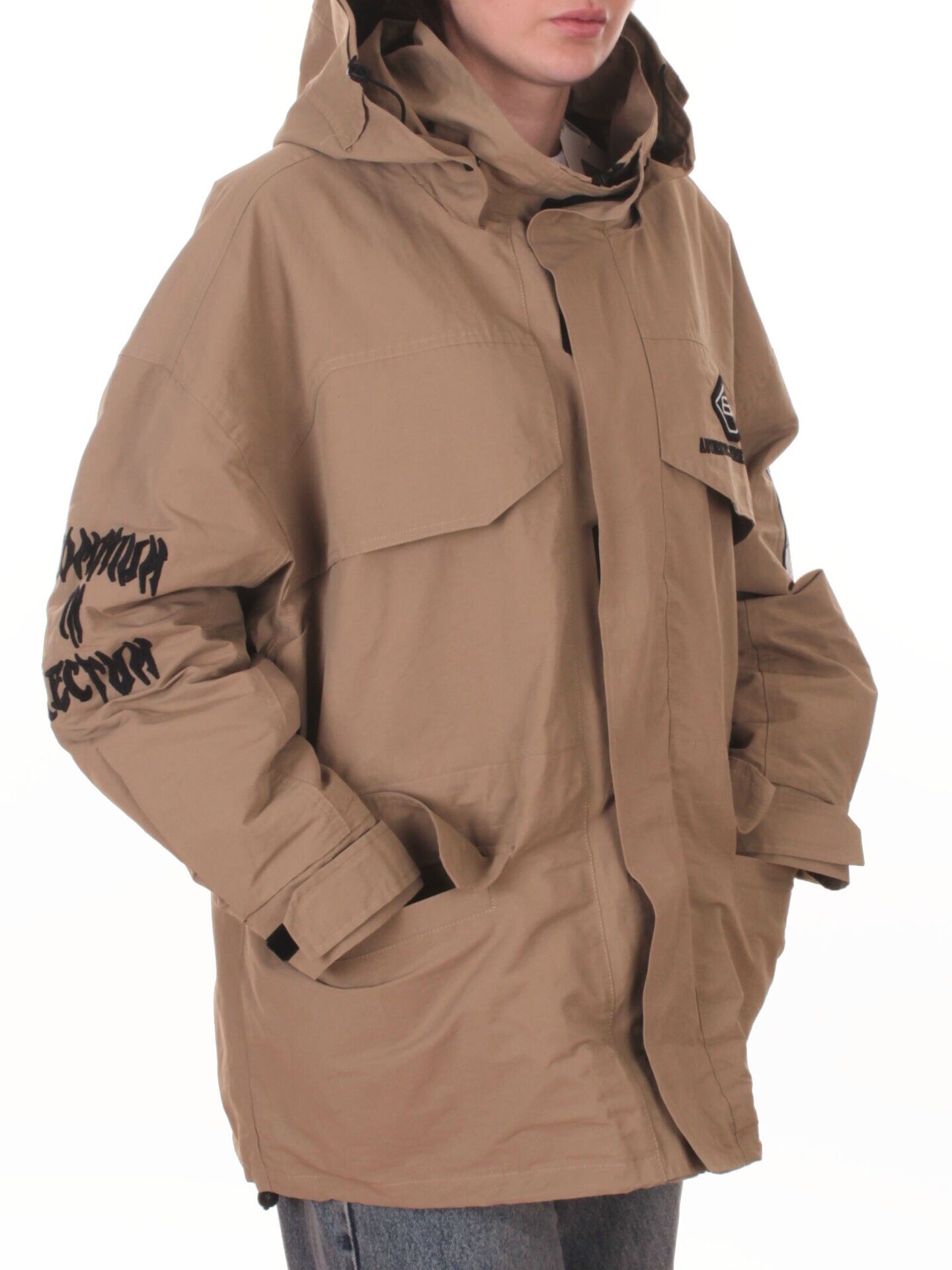 3104 DK. BEIGE Куртка демисезонная женская (100 гр. холлофайбер)