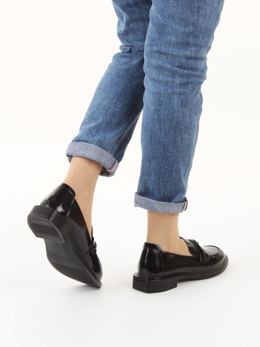 03-DHL171-2 BLACK Лоферы женские (натуральная кожа)