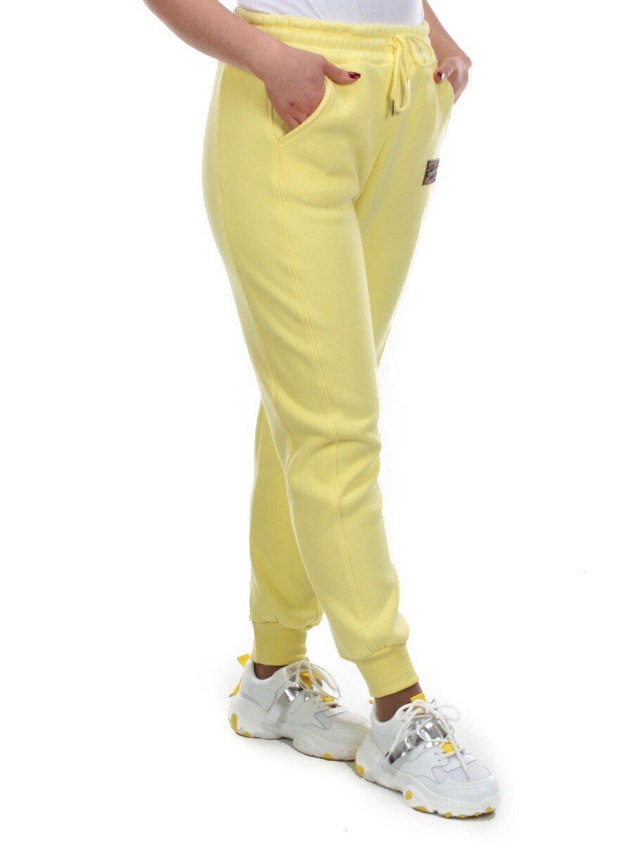 01 YELLOW Брюки спортивные женские на флисе (100% хлопок) 7986