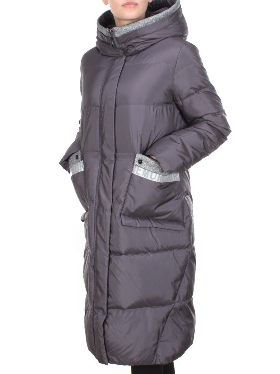 2115 DARK GRAY Пальто зимнее женское MELISACITI (200 гр. холлофайбера)