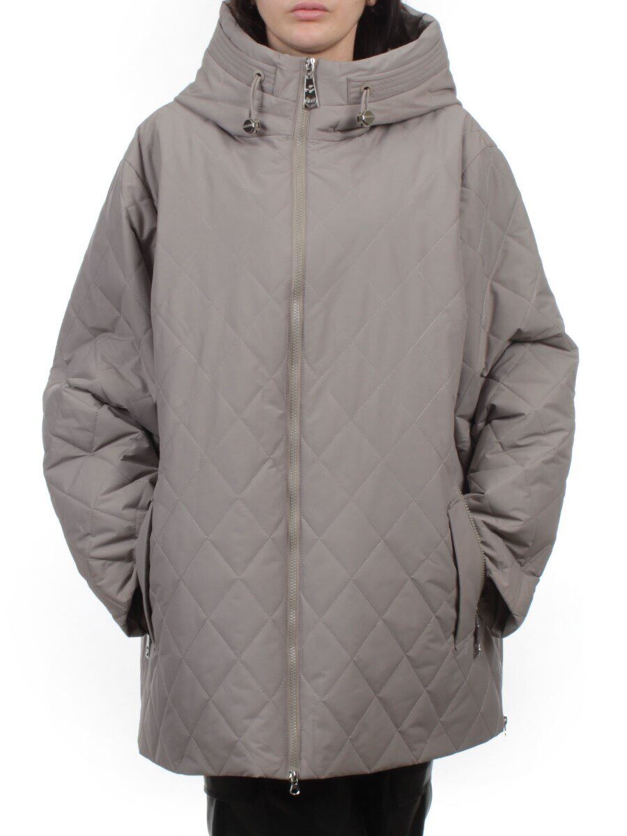 F-803 GRAY BEIGE Куртка демисезонная женская (100 гр. холлофайбер)