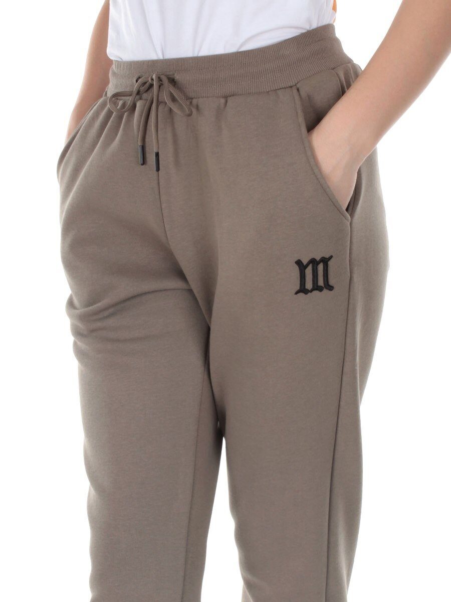 E752 GRAY/BEIGE Брюки спортивные утепленные женские (хлопок 95%, полиэстер 5%)